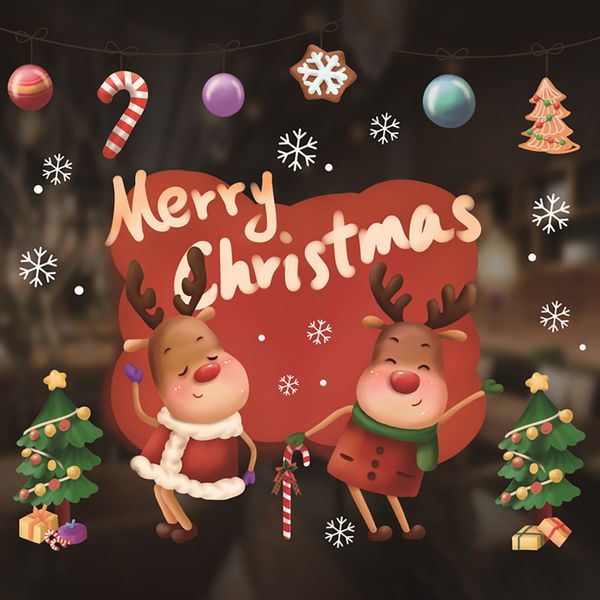 

kakuder wall sticker christmas decorative cartoon cute new year window stickers door stickers decorativo pegatinas drop ship new