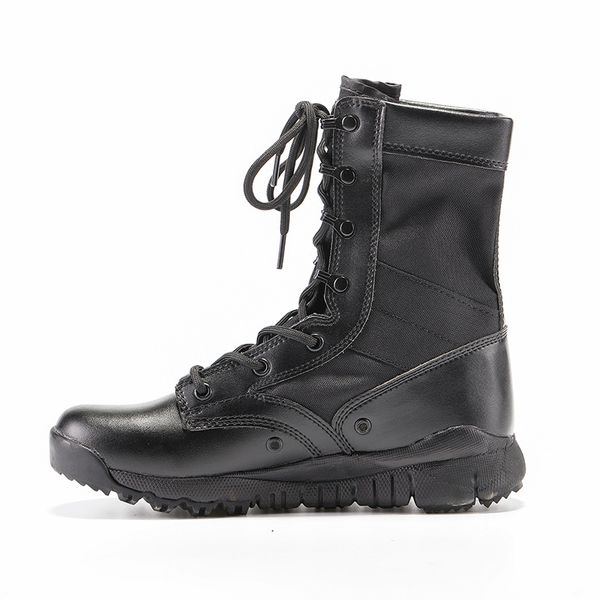 

mens tactical boots leather wearable breathable hiking shoes lace up mountain combat camping boots 12015