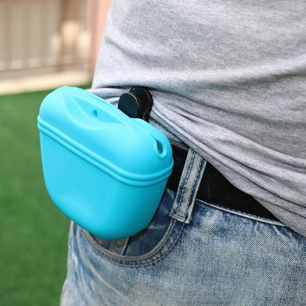 

pets dog silicone treat bag pocket food snack pouch haversack waist bag for outdoor pet training bags 2019new