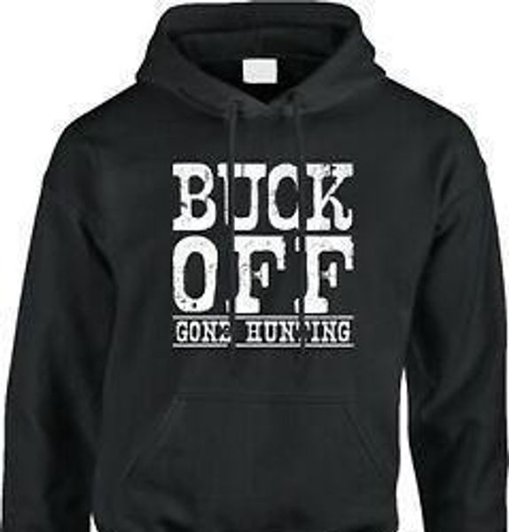 

bunew off gone hunting outdoors funny humor joke pun saying slogan mens hoodie, Black