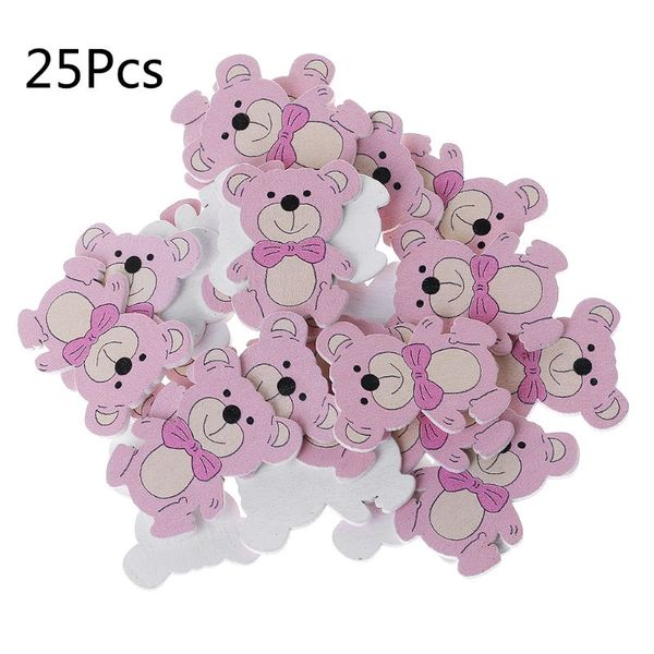 

25pcs laser cut wood embellishment colorful wooden bear shape craft wedding decor