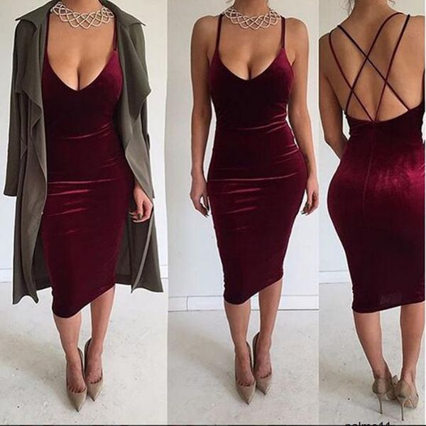

womens designer low-cut v-neck strap dress nightclub gold velvet skirt jsl5, Black;gray
