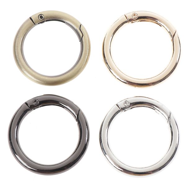 

5xkeychain ring circle spring snap for diy keyring hook bag buckle handbag purse, Black