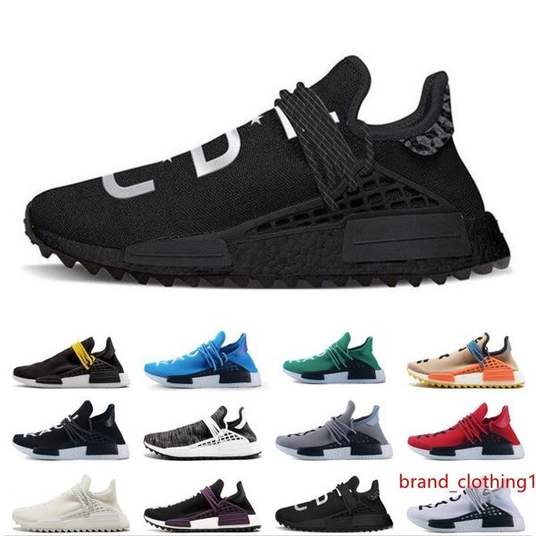 

человек гонки кроссовки мужчины женщины pharrell williams hu runner желтый черный белый красный серый синий дешевые спортивный спорт тапки р