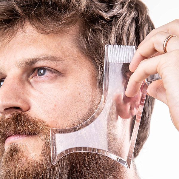 

beard shaper facial hair shaping tool man gentleman beard trim template hair cut molding beard shaping comb, Silver