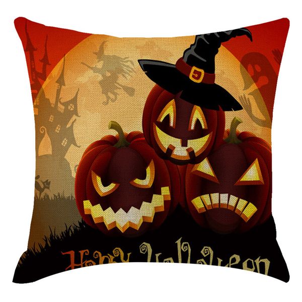 

new halloween pumpkin decor cushion cover 45x45cm 1pc pillow cover linen pillowcases decorative sofa cushion 0807#30