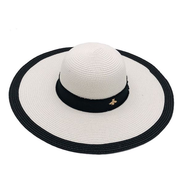 

black white little bee beach hat new summer fashion street hats for woman adjustable caps womens cap 2 colors quality, Blue;gray