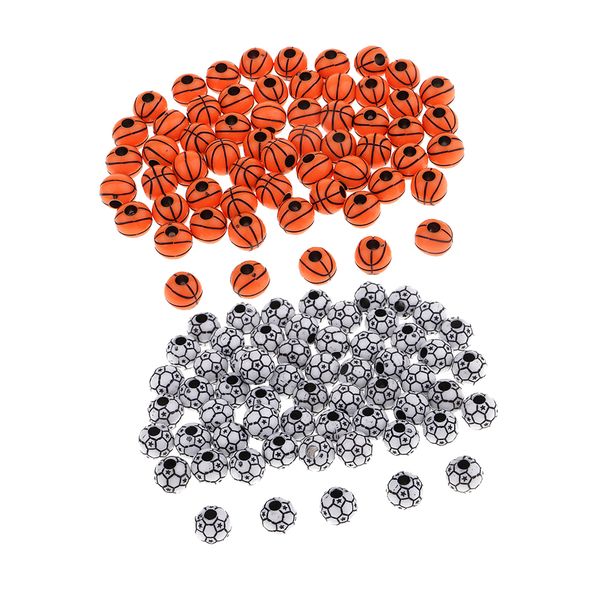 

120 pieces resin sports beads - soccer ball beads and basketball beads - sewing supplies, Black