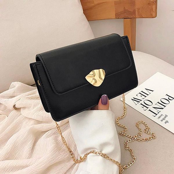 

simple leather cross body bag women bag 2019 new small shoulder classic handbags chain casual cover messenger #20