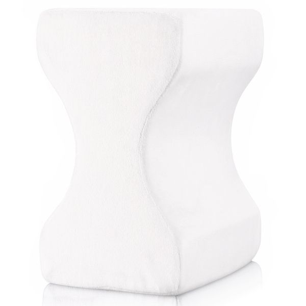 

knee pillow for hip, back, leg, knee pain, side sleepers premium memory foam contour leg pillow with removable cover