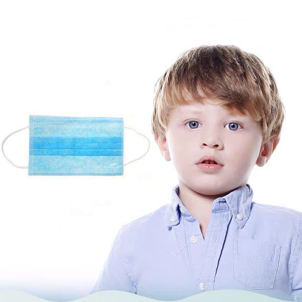 

10pcs/bag three-layer children protective mask blue disposable non-woven mask