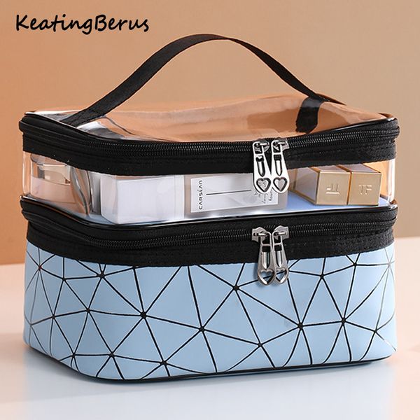 

double layer multifunction travel cosmetic bag women makeup bags toiletries organizer waterproof female sstorage make up cases