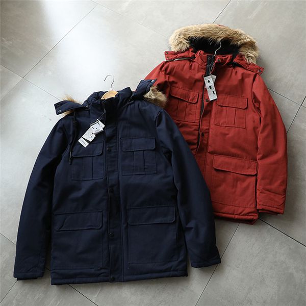 

мужская зима fux мех дизайнер куртки с капюшоном с длинным рукавом сплошной цвет мода стиль homme одежда теплый стиль повседневная одежда, Black;brown