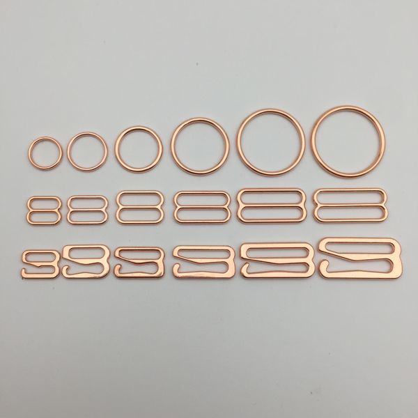 

bra rose gold plated rings sliders and hooks bra fasteners, Black