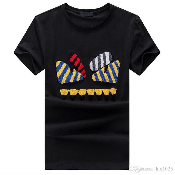 

мужчины бренд футболки лето дизайнер круглый вырез с коротким рукавом смешной мультфильм шаблон футболка мужская повседневная футболка, White;black