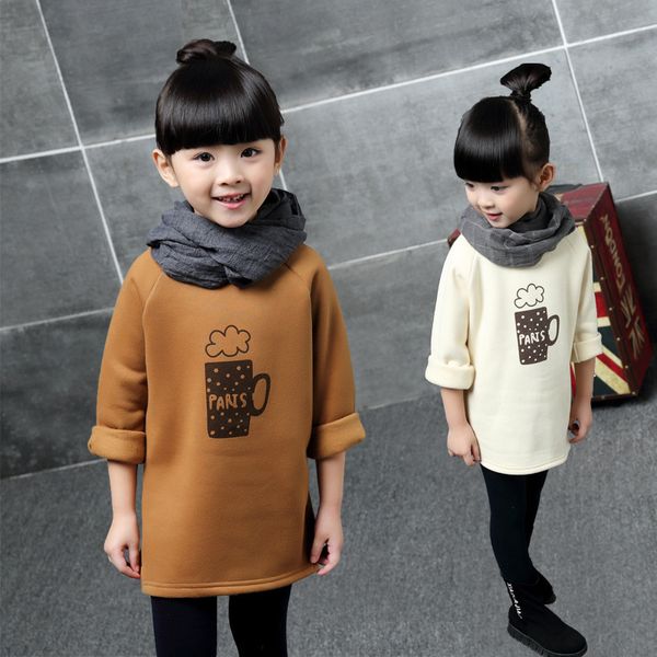 

girl long sleeve sweater cotton shirt 2017 brand spring and autumn new funny t-shirt printed child wearing t-shirt girl kids a06, Black