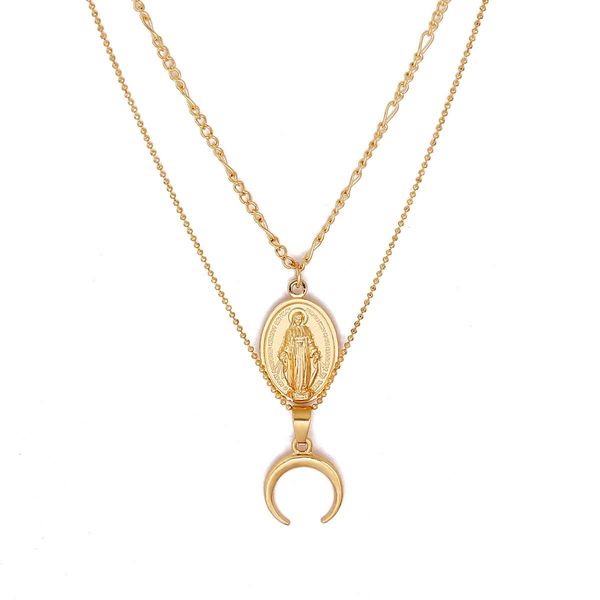 

довольно многослойные ожерелья подвески для женщин старинные шикарный шарм колье ожерелье чешские ювелирные изделия оптовая цвет золотые цеп, Silver