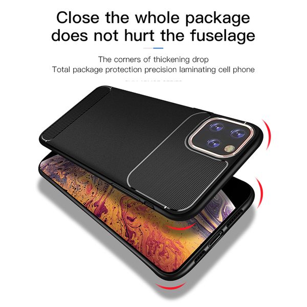 

carbon fiber silicone case for iphone 7 8 6 6s plus x xs max xr slim armor matte cases for iphone 11 pro max tpu phone cover