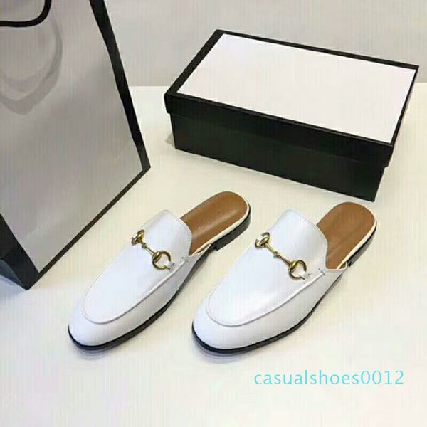 

mullers leather half-wrapped flat soled horsebit slippers italian classic fairy leisure wear mules sandals outside genuine leather c12, Black