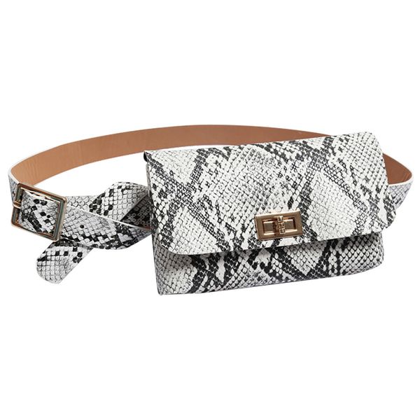 

muqgew belt bag waist chest bust pack fashion 2019 handbag purse snake print serpentine leather waist belt banana fanny pack