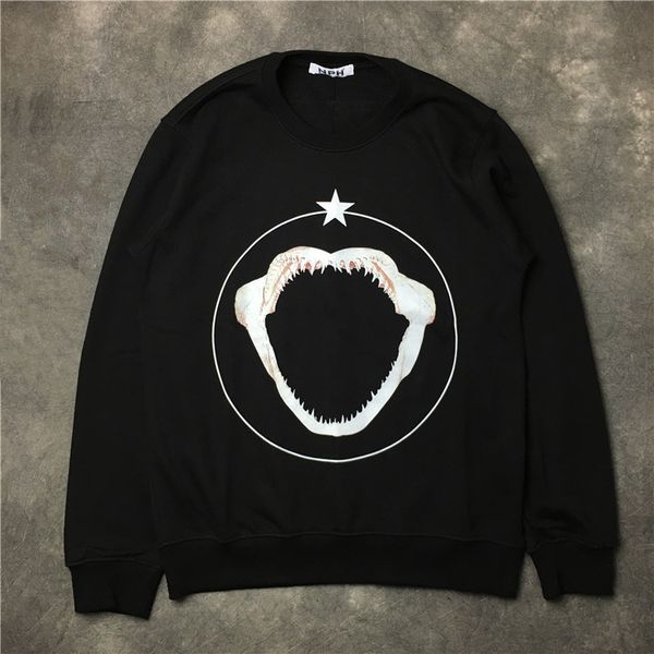 

19ss mens designer hoodies giv new fashion brand luxury white pentagon circle shark animal printed circle guard clothing, White;black