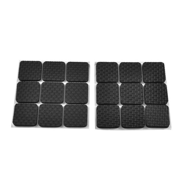 

18 pcs square shaped black adhesive protection pad for chair leg