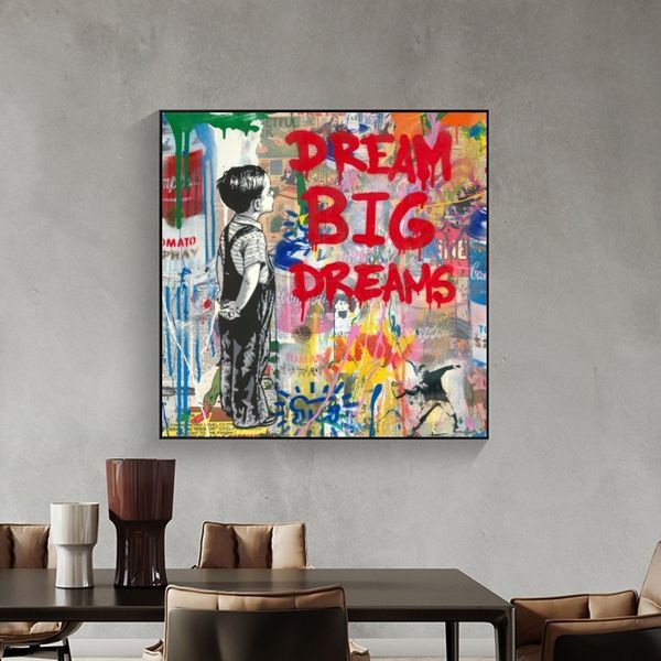 

banksy pop street art dream posters and prints abstract animals graffiti art canvas paintings on the wall art picture home decor