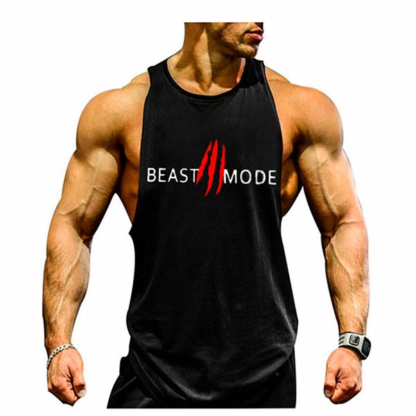 

new brand summer gyms clothing bodybuilding tank men fitness singlet sleeveless shirt cotton muscle vest for man, White;black
