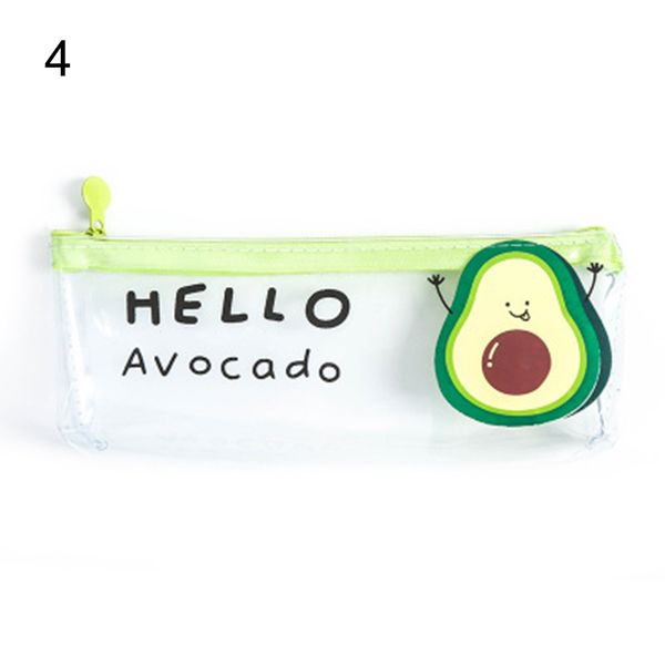 

cute avocado pencil case transparent school student office stationery bag gy88