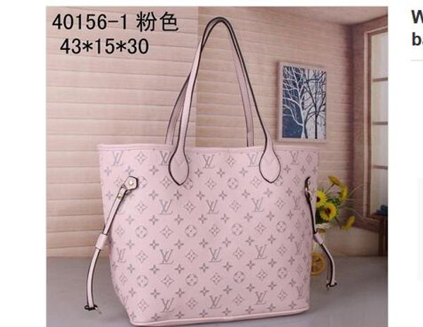 

style real leather phied printed handbag women tote shoulder bags 002, Black