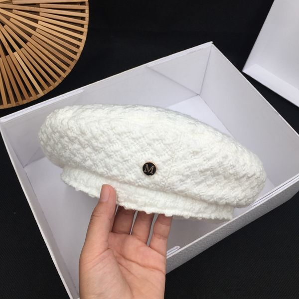 

early autumn the new small sweet wind tweed knit beret female celebrities take han edition melting painter octagonal cap, Blue;gray