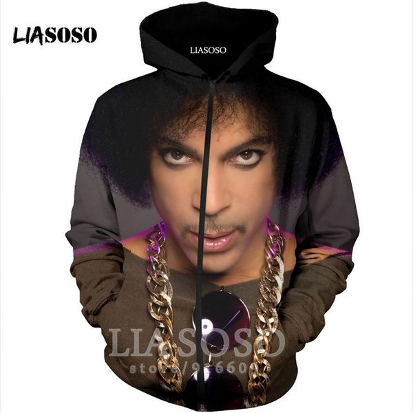 

3d печати аниме толстовка куртка с длинным рукавом забавный гитара harajuku молния рубашка рок фашон толстовки хип-хоп принц толстовка a127, Black