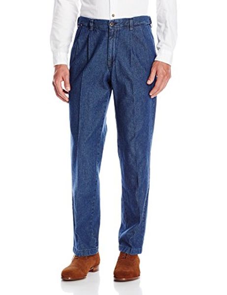 

haggar men's work to weekend medium stonewashed no-iron pleat-front jean, Blue