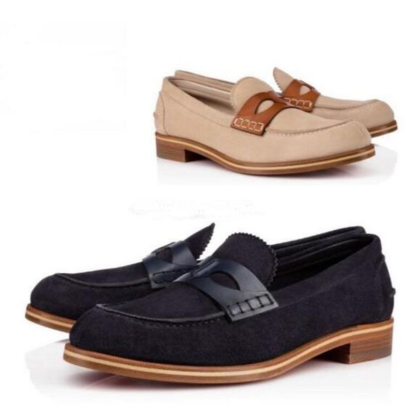 

luxury gentleman red bottom montezumolle flat loafers suede leather slip-on men oxford working,casual walking,wedding , dust bag, Black