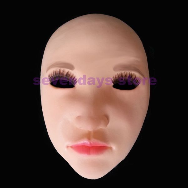 

handmade silicone and sweet half female face mask ching crossdress mask crossdresser doll lady skin mask toy
