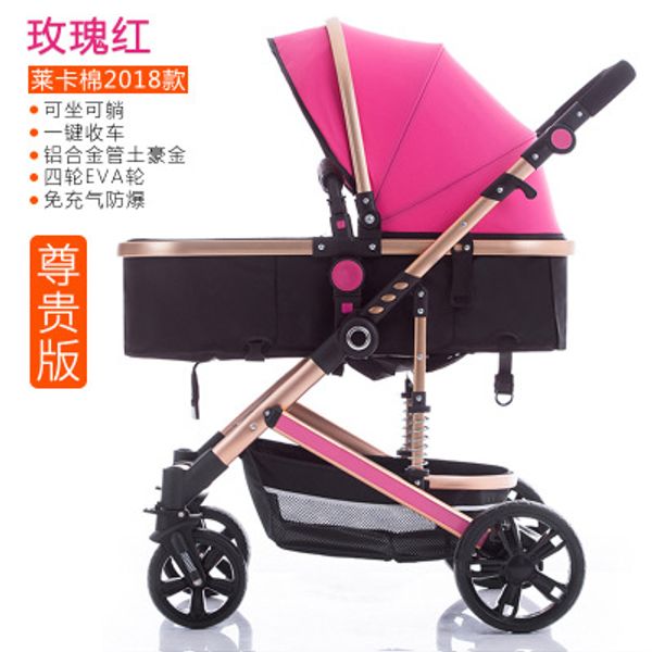 

high landscape baby stroller can sit reclining two-way absorber light easy folding baby newborn stroller