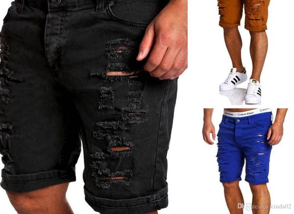 

мужчины рваные шорты длиной до колен короткие брюки скейтборд хип-хоп с низкой талией брюки мужские шорты, White;black