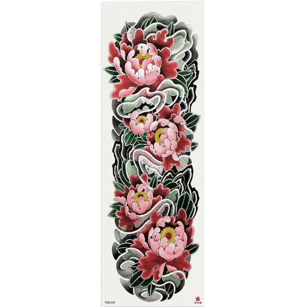

1 piece sea of vibrant pink lotus temporary tattoo sticker with arm body art big sleeve large fake tattoo sticker