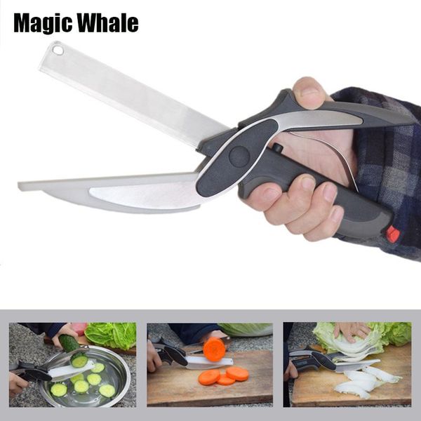 

смарт мульти -функция clever ножницы cutter 2 в 1 разделочная доска полезность cutter нержавеющей стали ourdoor смарт овощной нож