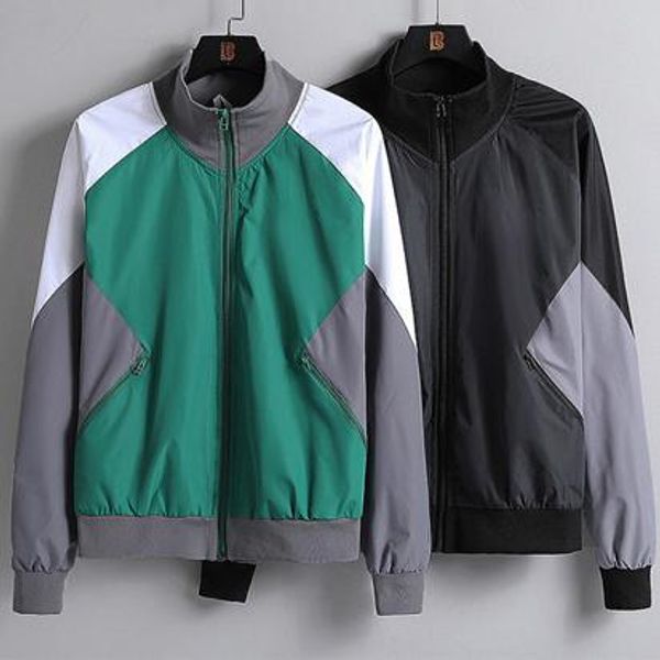 

mens jackets designer brand windbreaker long sleeve zipperpatchwork pocket sports active gym running coat spring autumn b100004l, Black;brown