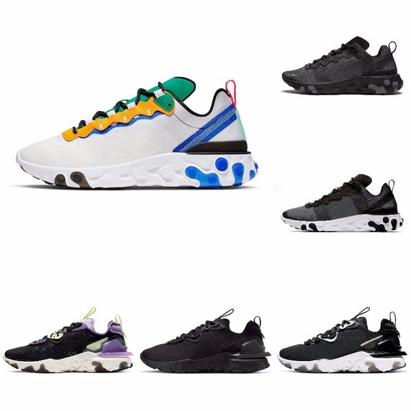 

new ashion react element running shoes fo men women light bone triple black royal solar team red mens trainers sports sneaker runner s#07156