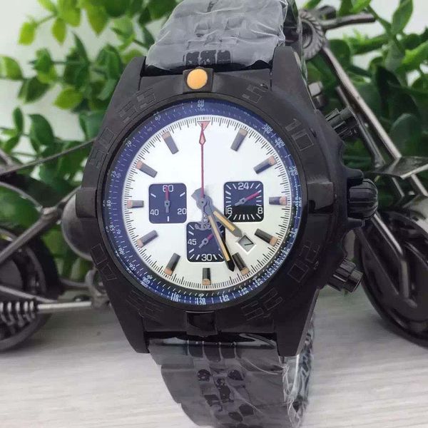 

wholesale outdoor br 1884 galactic 44mm white dial man wristwatches watch quartz chronograph stainless steel bracelet mens watches, Slivery;brown