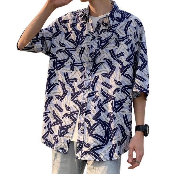 

missky women men leisure shirt personality blue floral printing short sleeve retro hawaii beach shirt female male summer, White;black