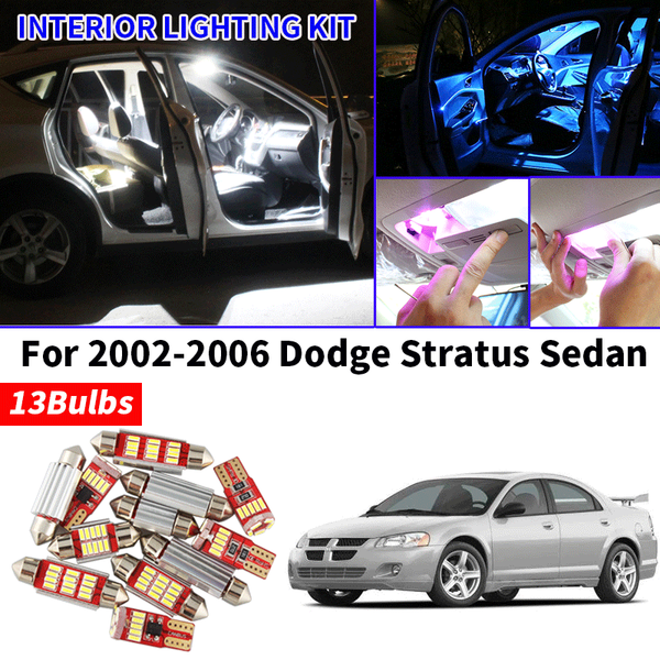 

13x canbus white led light bulbs interior kit for 2002-2006 dodgestratus sedan map glove box trunk cargo license lamp 12v car l