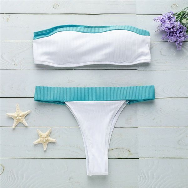 

trendy women clothes cotton casual bikini strapless bandeau push up bra swimsuit swimwear bathing sets