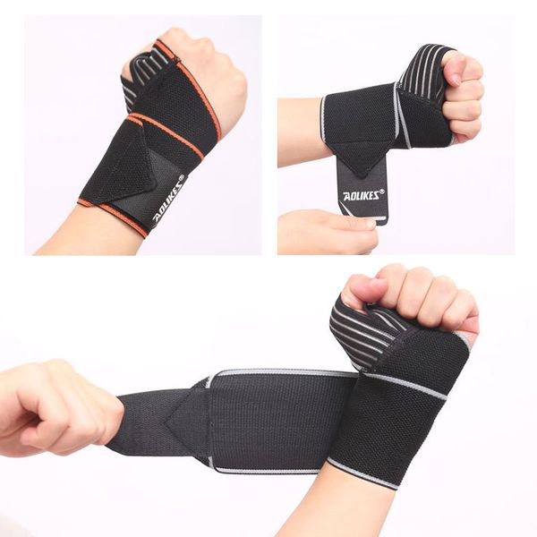 

50cm adjustable wristband sports fitness weightlifting elastic wrist wrap bandage bracer gloves training gym protector wen women, Black;red