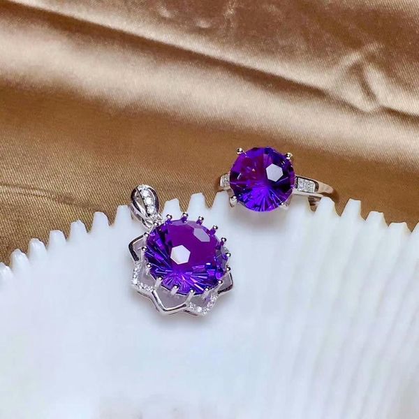

shilovem 925 sterling silver piezoelectricity amethyst rings pendants fine jewelry send necklace new gift mtzj10z1287agj, Black