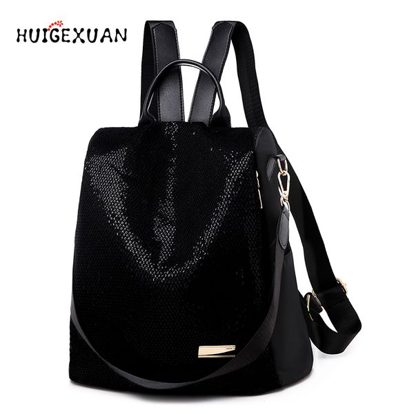 

shining sequins backpack women's 2019 fashion daily shoulder bags teenage student girls anti-theft leisure backpacks sac a main