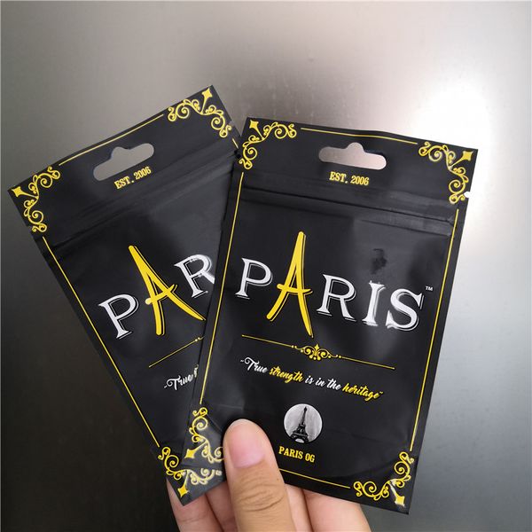 3.5g Paris OG Sacos à prova de cheiro criança mylar saco de stand up bolsa de ervas secas flores