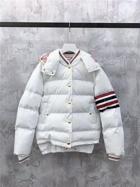 

19fw new luxurious brands design thom tb browne stripes down winterbreaker coat men women outdoor streetwear sweatshirt jackets, Blue;black